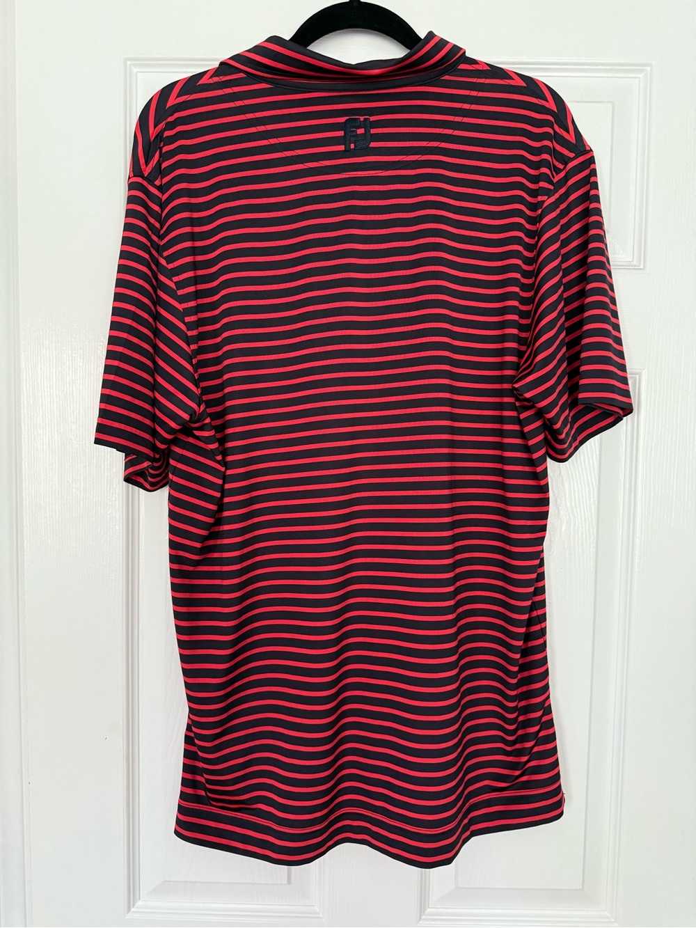 FootJoy Men’s Red and Navy Striped Golf Polo Shirt-size M - Picture 4 of 4